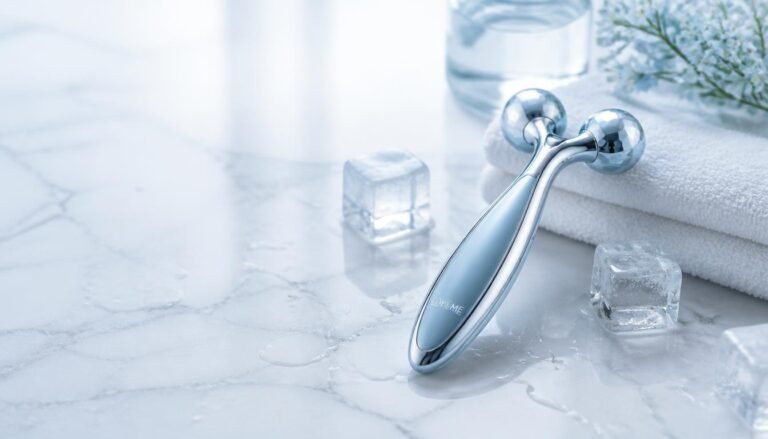 Ice derma roller cooling beauty device for face and body massage