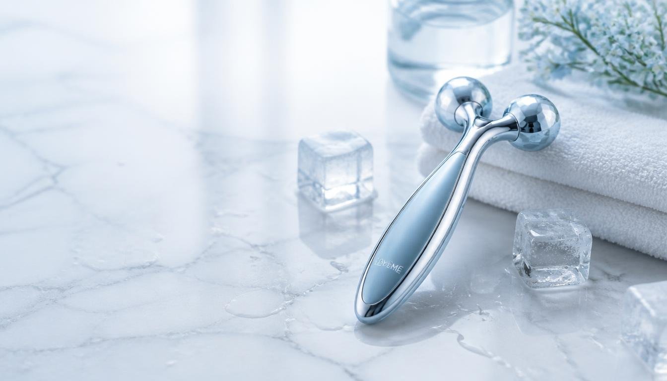 Ice derma roller cooling beauty device for face and body massage